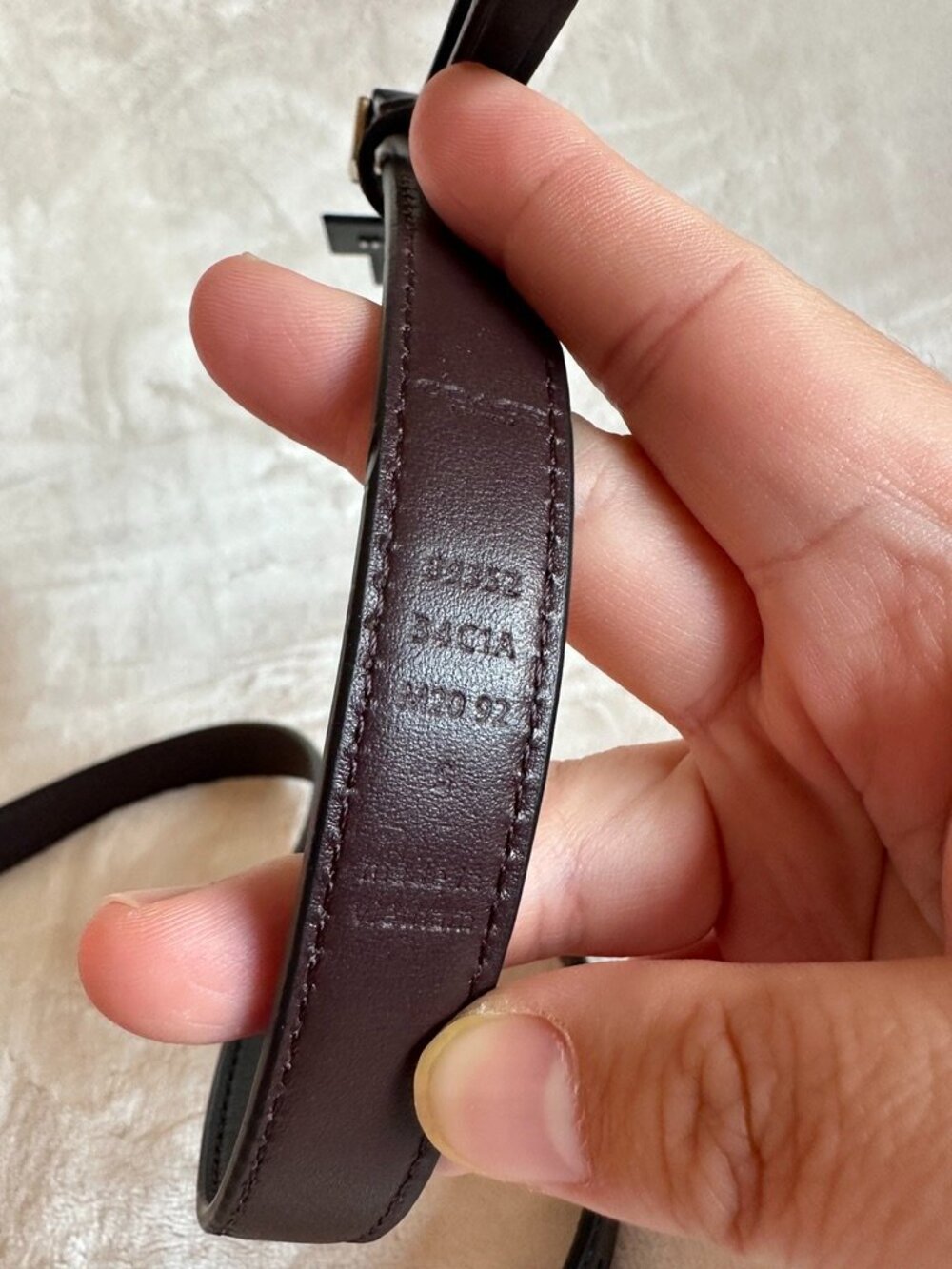 NWT! Coach 89352 Signature Buckle Belt 18mm In Black/Oxblood & Gold tone Size S - Picture 3 of 5